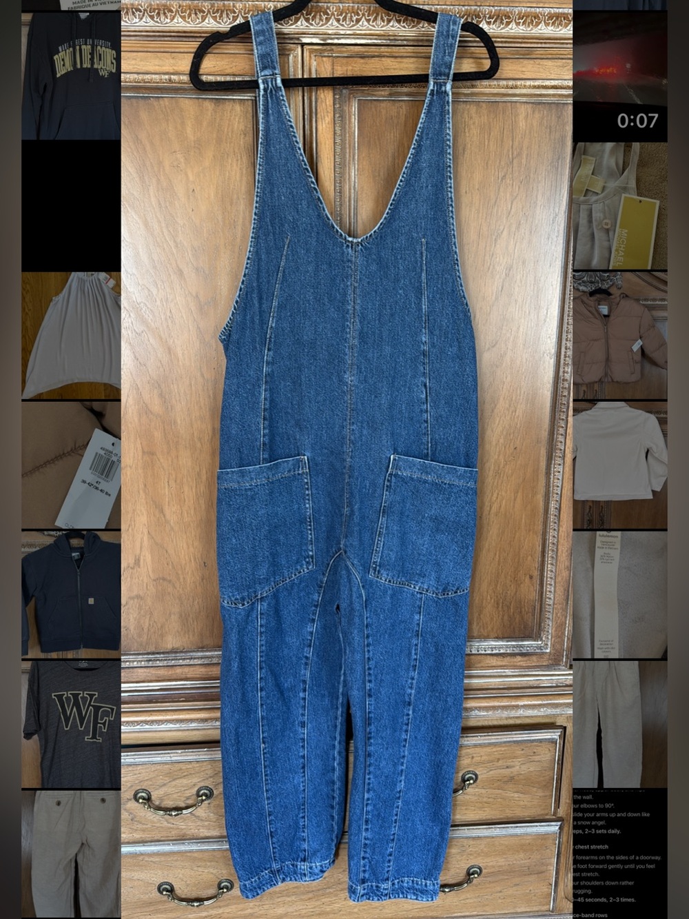 We The Free Dark Denim Utility Jumper Romper